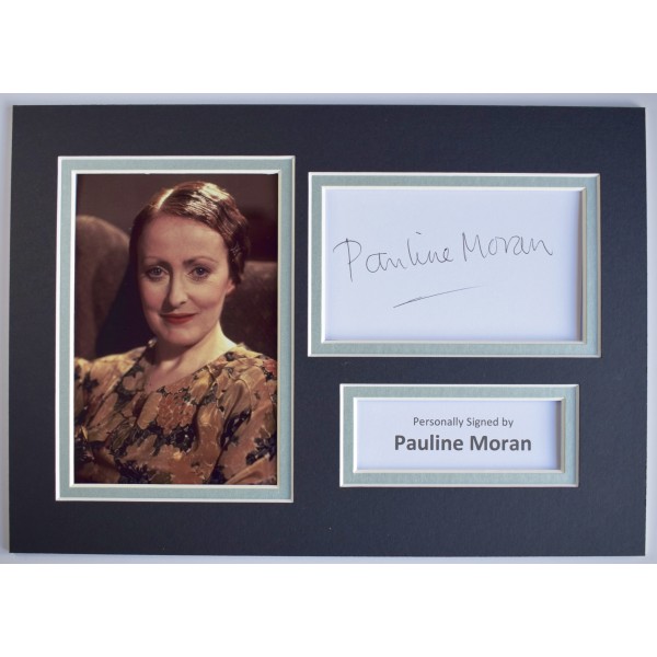 Pauline Moran Signed Autograph A4 photo display TV Poirot Actress COA AFTAL Perfect Gift Memorabilia		