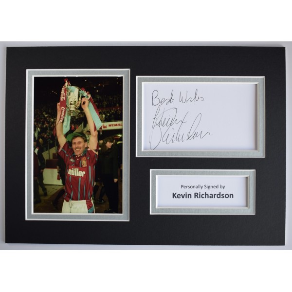 Kevin Richardson Signed Autograph A4 photo display Aston Villa Football AFTAL Perfect Gift Memorabilia		