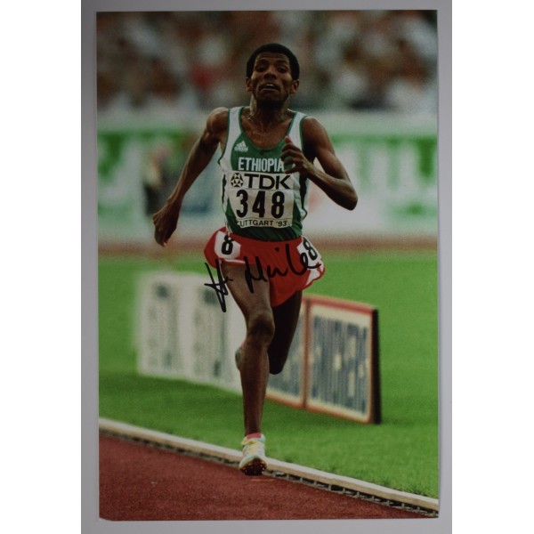Haile Gebrselassie Signed Autograph 12x8 Photo Olympic Marathon COA AFTAL Perfect Gift Memorabilia		