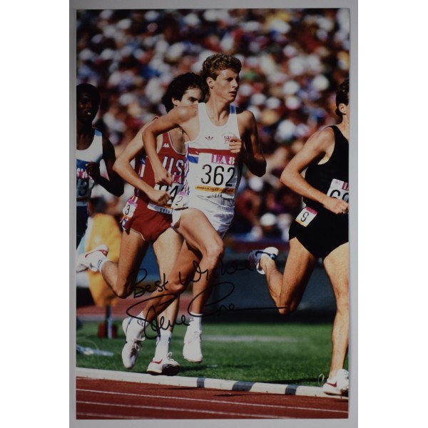 Steve Cram Signed Autograph 12x8 Photo Olympics Athletics 1500m COA AFTAL Perfect Gift Memorabilia		