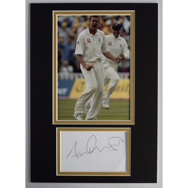 Ashley Giles Signed Autograph A4 photo display England Cricket Sport COA AFTAL Perfect Gift Memorabilia Ashley Giles Signed Autograph A4 photo display England Cricket Sport COA AFTAL Perfect Gift Memorabilia