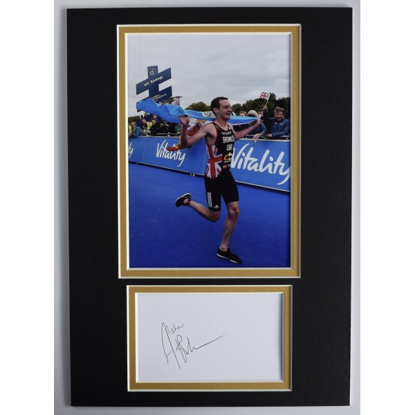 Alistair Brownlee Signed Autograph A4 photo display Heptathlon Olympics AFTAL Perfect Gift Memorabilia