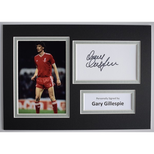 Gary Gillespie Signed Autograph A4 photo display Liverpool Football COA AFTAL Perfect Gift Memorabilia	