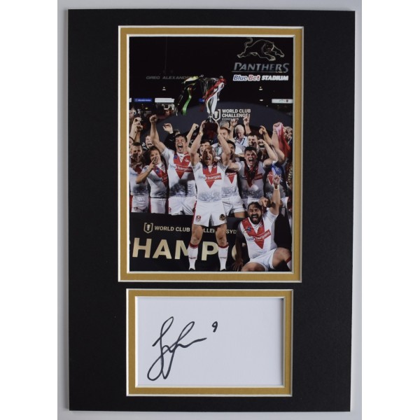James Roby Signed Autograph A4 photo display St Helens Rugby League COA AFTAL Perfect Gift Memorabilia	