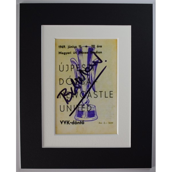 Bob Moncur Signed Autograph 10x8 photo display Newcastle Utd Fairs Cup 1969 COA AFTAL Perfect Gift Memorabilia	