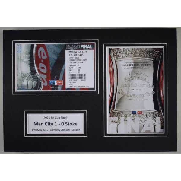 2011 FA Cup Final A4 Photo Ticket Display Football Programme Manchester City Perfect Gift Memorabilia