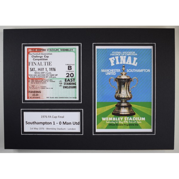 1976 FA Cup Final A4 Photo Ticket Display Football Programme Southampton Gift Perfect Gift Memorabilia