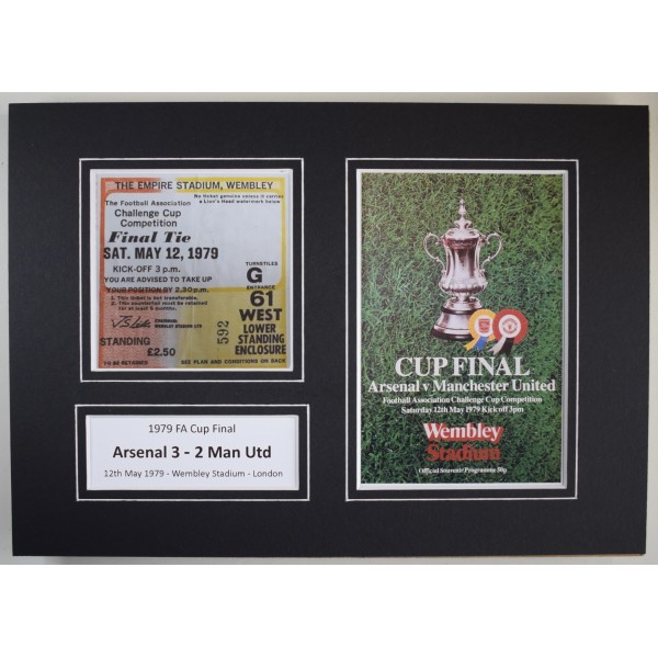 1979 FA Cup Final A4 Photo Match Ticket Display Football Programme Arsenal Gift Perfect Gift Memorabilia
