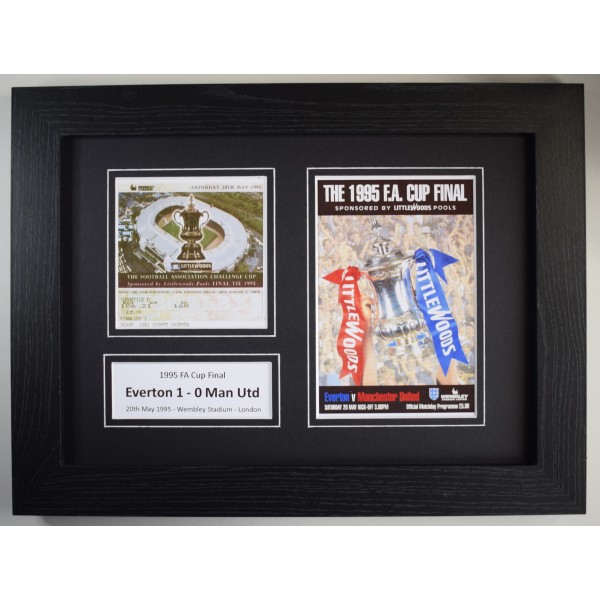 1995 FA Cup Final A4 Photo Match Ticket Display Football Programme Everton Gift Framed Perfect Gift Memorabilia