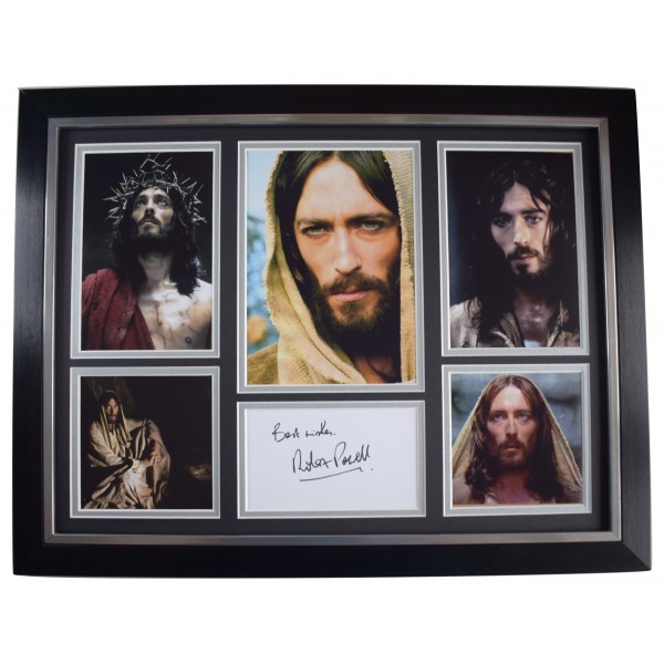 Robert Powell Signed Autograph framed 16x12 photo display Jesus Nazareth Christ AFTAL Perfect Gift Memorabilia	