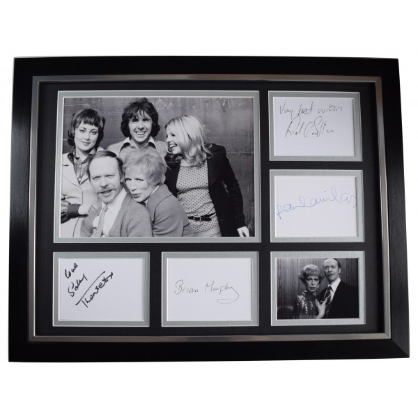 Man About The House x4 Signed Autograph framed 16x12 photo display O'Sullivan AFTAL Perfect Gift Memorabilia		