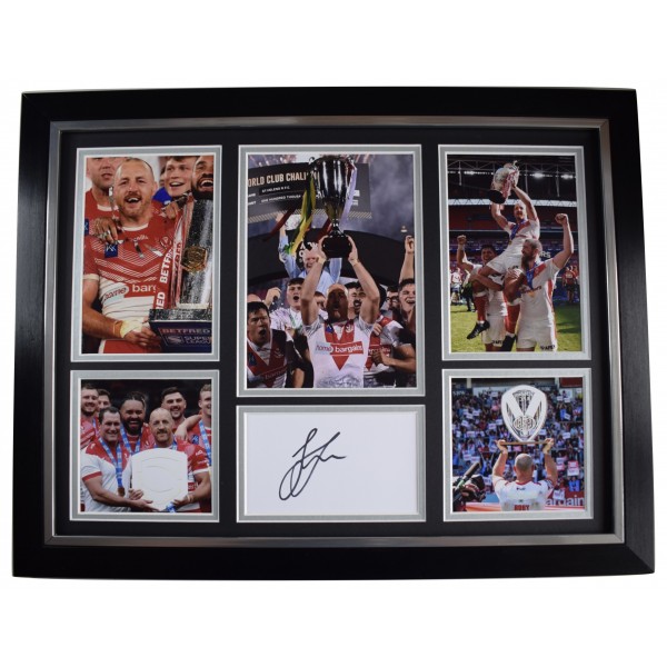 James Roby Signed Autograph framed 16x12 photo display St Helens Rugby League AFTAL Perfect Gift Memorabilia		