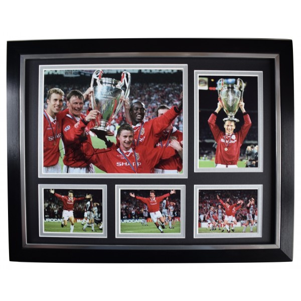 Teddy Sheringham Signed Autograph framed 16x12 photo display Manchester United AFTAL Perfect Gift Memorabilia		