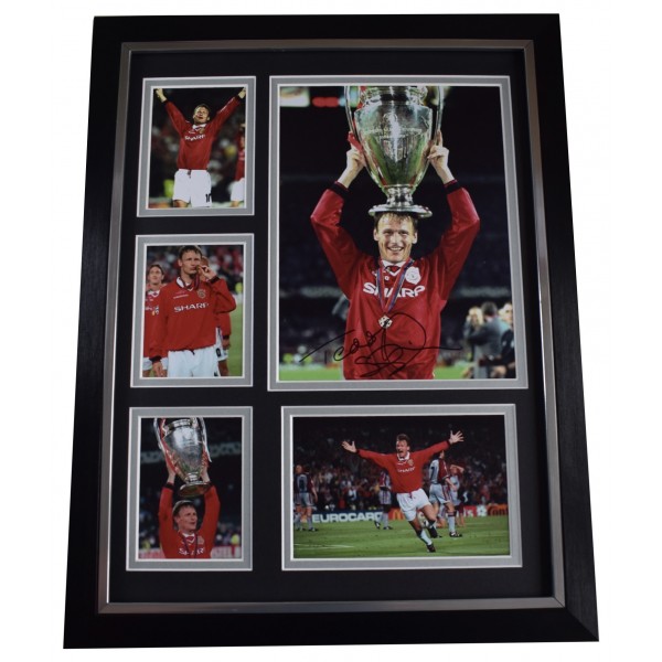 Teddy Sheringham Signed Autograph framed 16x12 photo display Manchester United AFTAL Perfect Gift Memorabilia		