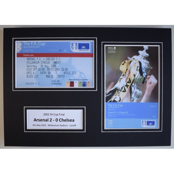 2002 FA Cup Final A4 Photo Match Ticket Display Football Programme Arsenal Gift Perfect Gift Memorabilia
