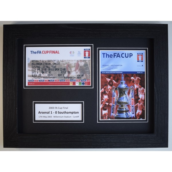 2003 FA Cup Final A4 Photo Match Ticket Display Football Programme Arsenal Framed Perfect Gift Memorabilia