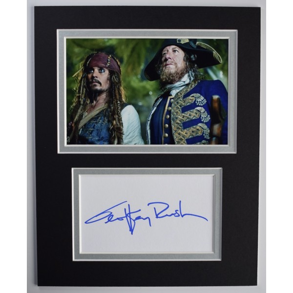 Geoffrey Rush Signed Autograph 10x8 photo display Pirates of Caribbean Film COA AFTAL Perfect Gift Memorabilia	