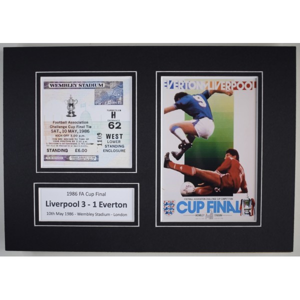 1986 FA Cup Final A4 Photo Ticket Display Football Programme Liverpool Perfect Gift Memorabilia