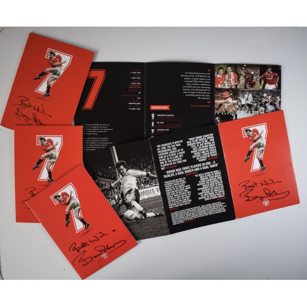 Bryan Robson Signed Autograph official booklet photo Manchester United COA AFTAL Perfect Gift Memorabilia		