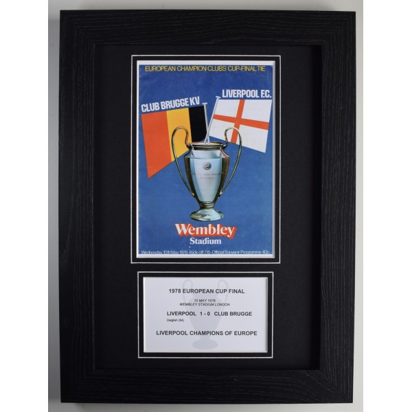 1978 European Cup Final Liverpool Football A4 Photo Programme Display Framed Perfect Gift