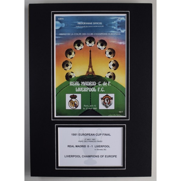 1981 European Cup Final Liverpool Football A4 Photo Programme Display Gift Perfect Gift