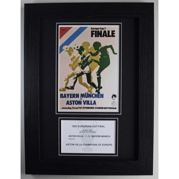 1982 European Cup Final Aston Villa Football A4 Photo Programme Display Framed Perfect Gift