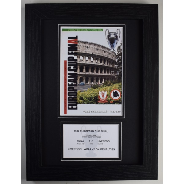 1984 European Cup Final Liverpool Football A4 Photo Programme Display Framed Perfect Gift