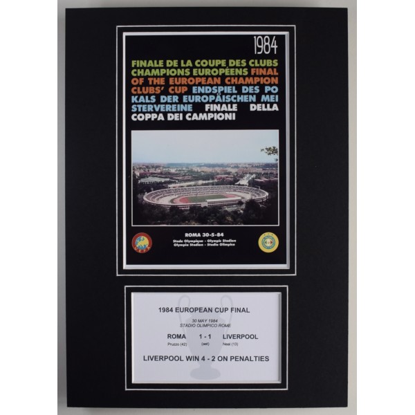 1984 European Cup Final Liverpool Football A4 Photo Programme Display Perfect Gift