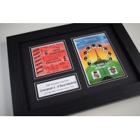 1981 European Cup Final Liverpool Football A4 Photo Programme & Ticket Display Framed Gift Perfect Gift