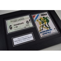 1982 European Cup Final Aston Villa Football A4 Photo Programme & Ticket Display Framed Perfect Gift