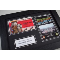 1984 European Cup Final Liverpool Football A4 Photo Programme & Ticket Display Framed Perfect Gift