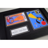 1999 Champions League Final Football A4 Photo Programme & Ticket Display Framed Manchester United Perfect Gift