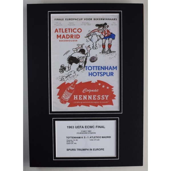 1963 ECWC Final Tottenham Hotspur Spurs A4 Photo Programme Display Perfect Gift
