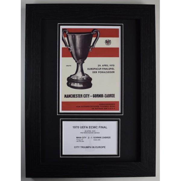 1970 ECWC Final Manchester City A4 Photo Programme Display Football Framed Perfect Gift