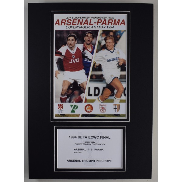 1994 ECWC Final Arsenal A4 Photo Programme Display Football Perfect Gift