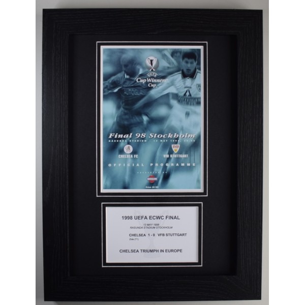 1998 ECWC Final Chelsea A4 Photo Programme Display Football Framed Perfect Gift