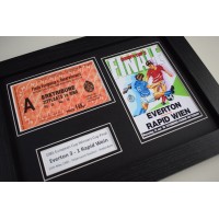 1985 ECWC Final Everton A4 Photo Programme & Ticket Display Football Framed Perfect Gift