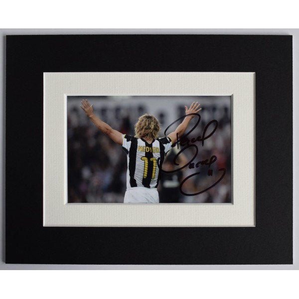 Pavel Nedved Signed Autograph 10x8 photo display Juventus Football COA AFTAL Perfect Gift Memorabilia		