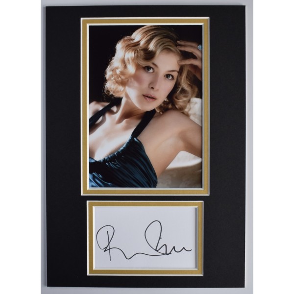 Rosamund Pike Signed Autograph A4 photo display Gone Girl Film Actress COA AFTAL Perfect Gift Memorabilia		