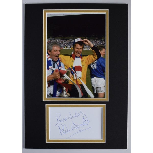 Chris Woods Signed Autograph A4 photo display Glasgow Rangers Football COA AFTAL Perfect Gift Memorabilia	