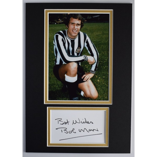 Bob Moncur Signed Autograph A4 photo display Newcastle United Football COA AFTAL Perfect Gift Memorabilia	