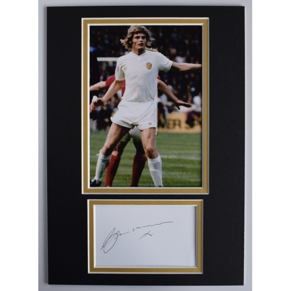 Gordon McQueen Signed Autograph A4 photo display Leeds United Football COA AFTAL Perfect Gift Memorabilia		