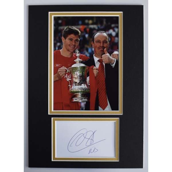 Rafa Benitez Signed Autograph A4 photo display Liverpool Football LFC COA AFTAL Perfect Gift Memorabilia		