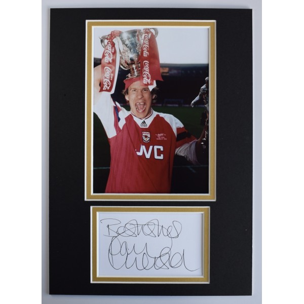 Paul Merson Signed Autograph A4 photo display Arsenal Football COA AFTAL Perfect Gift Memorabilia		