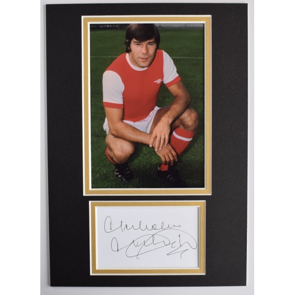 Malcolm Macdonald Signed Autograph A4 photo display Arsenal Football COA AFTAL Perfect Gift Memorabilia		