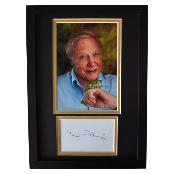 David Attenborough Signed A4 Framed Autograph Photo Display Animals COA AFTAL Perfect Gift Memorabilia		