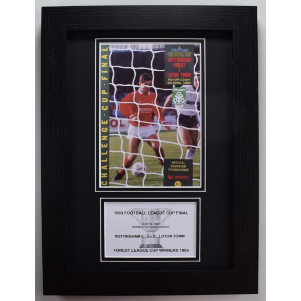 1989 League Cup Final A4 Photo Programme Display Football Nottingham Forest Framed Perfect Gift Memorabilia