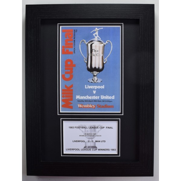 1983 League Cup Final A4 Photo Match Programme Display Football Liverpool LFC Framed Perfect Gift Memorabilia