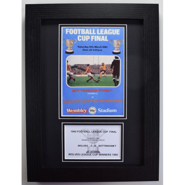 1980 League Cup Final A4 Photo Match Programme Display Football Wolves Framed Perfect Gift Memorabilia