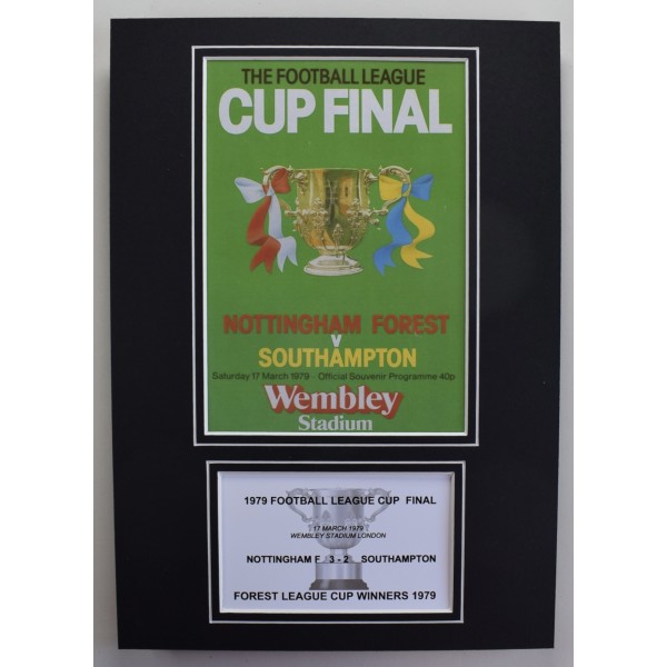 1979 League Cup Final A4 Photo Programme Display Football Nottingham Forest Perfect Gift Memorabilia